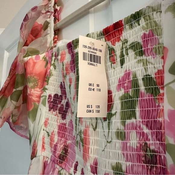 FLORAL The A&F Emerson Angel Sleeve Midi Dress - Picture 3 of 4